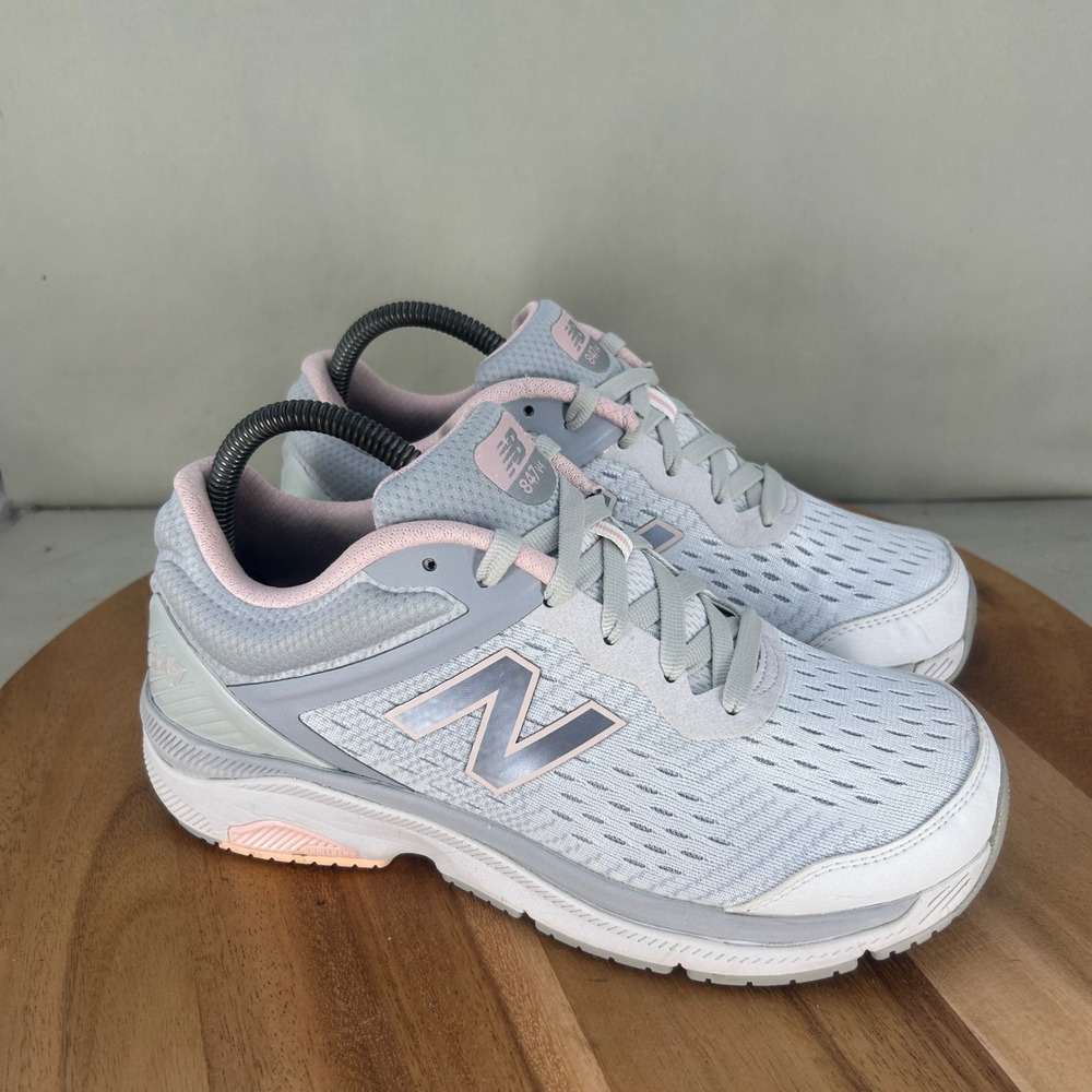 New Balance 847v4 Grey Pink Walking Shoes WW847LW4 Womens Size 8.5 D Wide